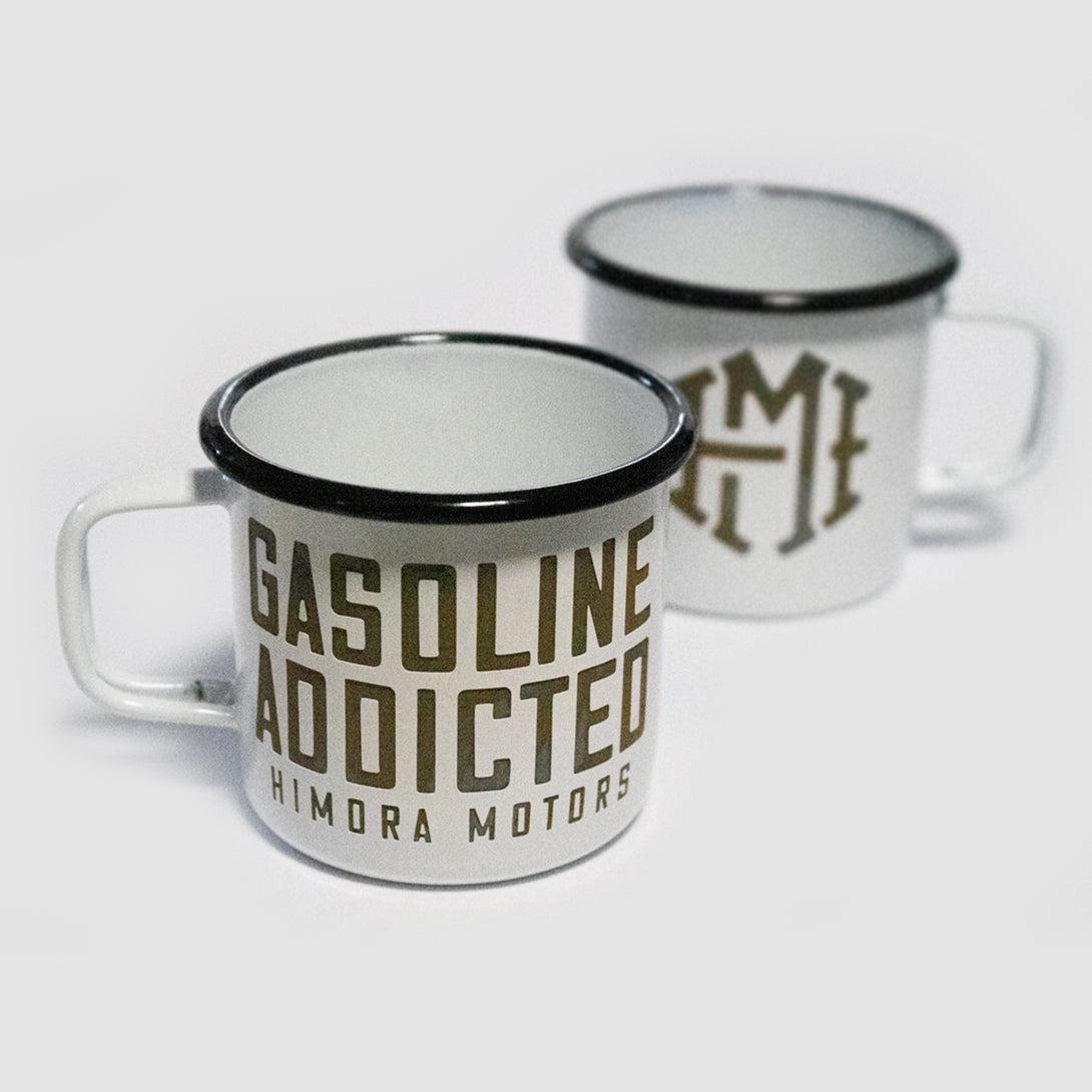 Emaille Becher "Gasoline Addicted" - HIMORA MOTORS